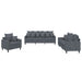 3-delige Loungeset met kussens fluweel donkergrijs