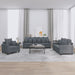 3-delige Loungeset met kussens fluweel donkergrijs