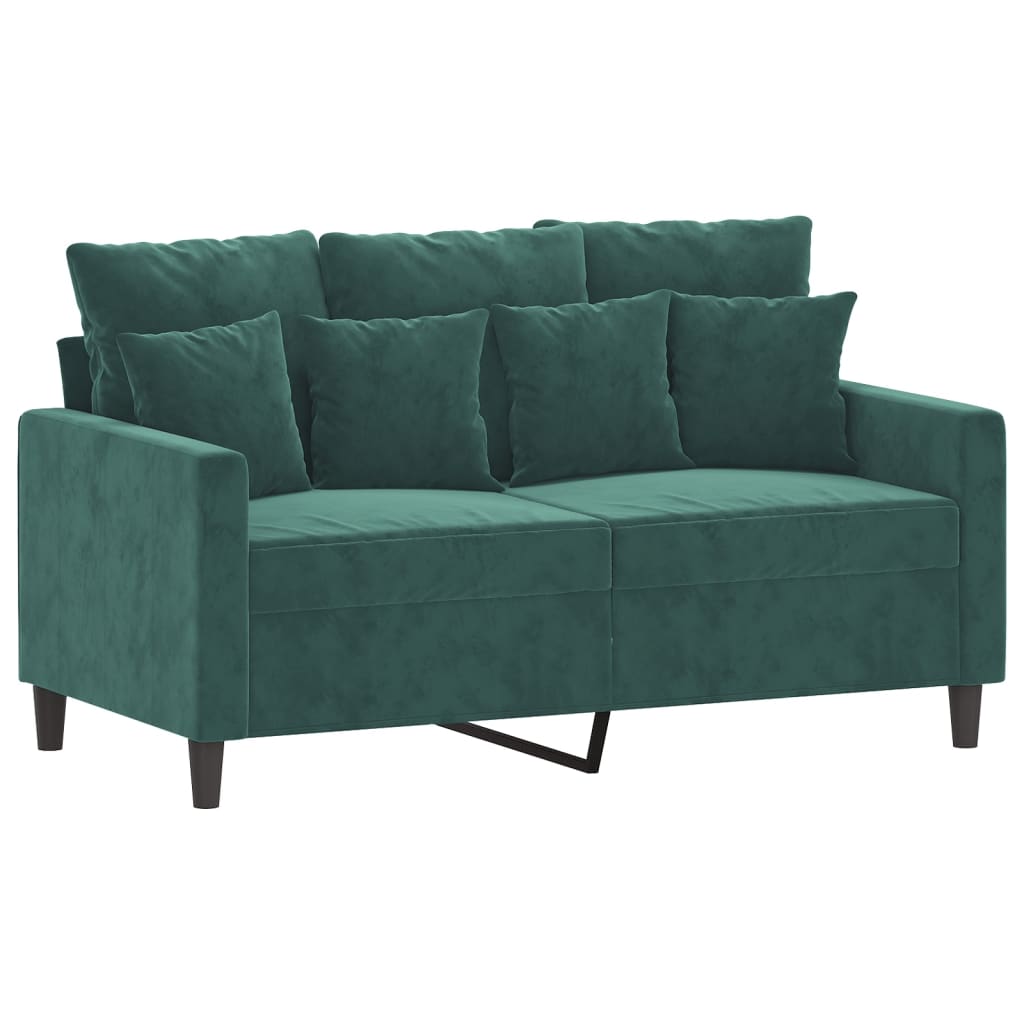 3-delige Loungeset met kussens fluweel donkergroen