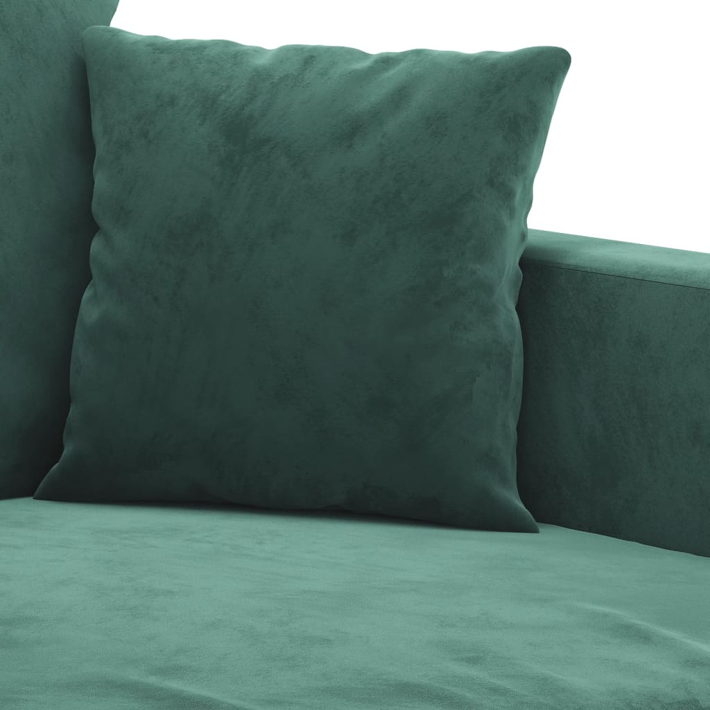 3-delige Loungeset met kussens fluweel donkergroen