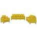 3-delige Loungeset met kussens fluweel geel
