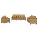3-delige Loungeset met kussens fluweel bruin