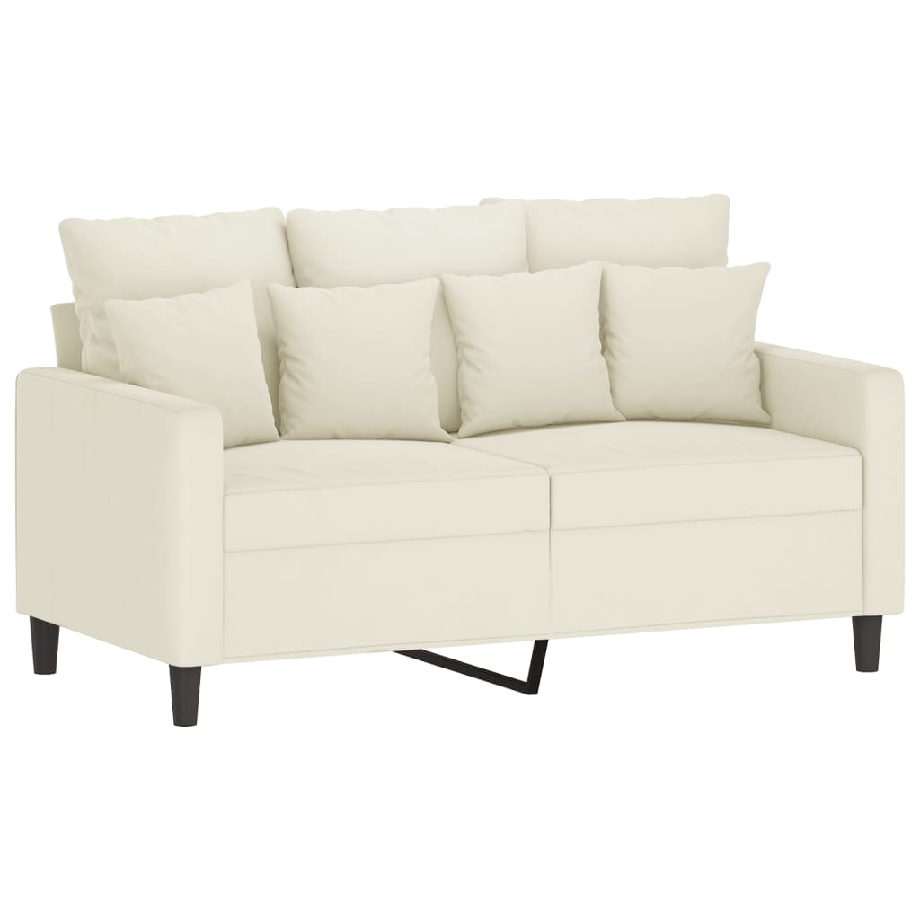 3-delige Loungeset met kussens fluweel crèmekleurig