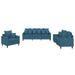 3-delige Loungeset met kussens fluweel blauw
