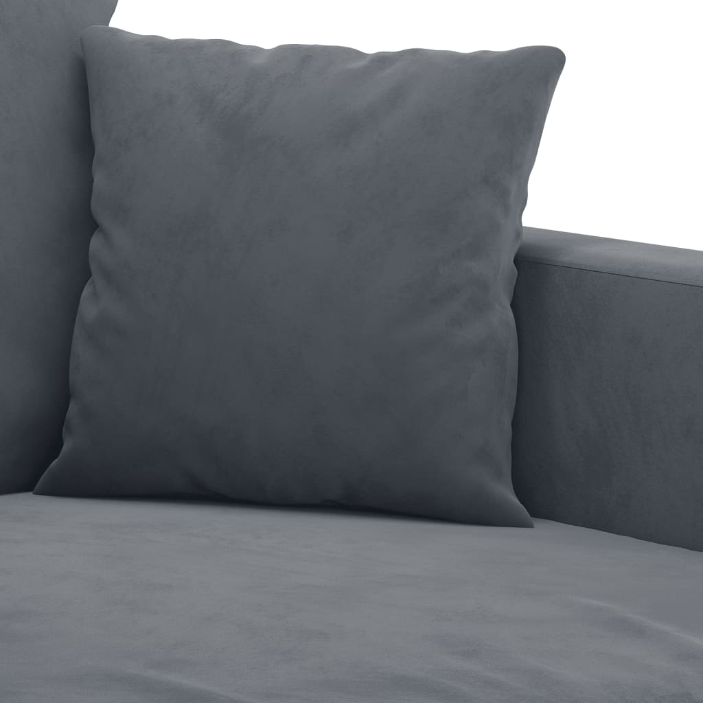 4-delige Loungeset met kussens fluweel donkergrijs