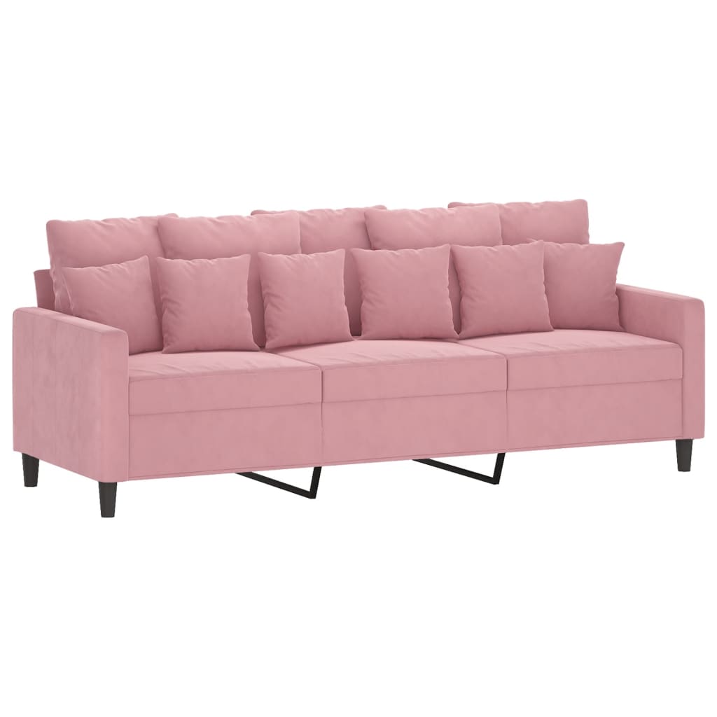 4-delige Loungeset met kussens fluweel roze
