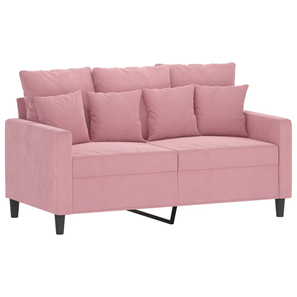 4-delige Loungeset met kussens fluweel roze