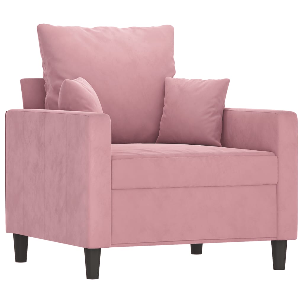 4-delige Loungeset met kussens fluweel roze
