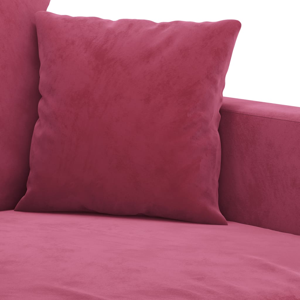4-delige Loungeset met kussens fluweel wijnrood
