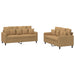 2-delige Loungeset met kussens fluweel bruin