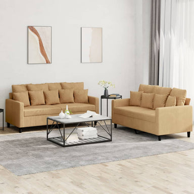 2-delige Loungeset met kussens fluweel bruin