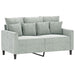 3-delige Loungeset met kussens fluweel lichtgrijs