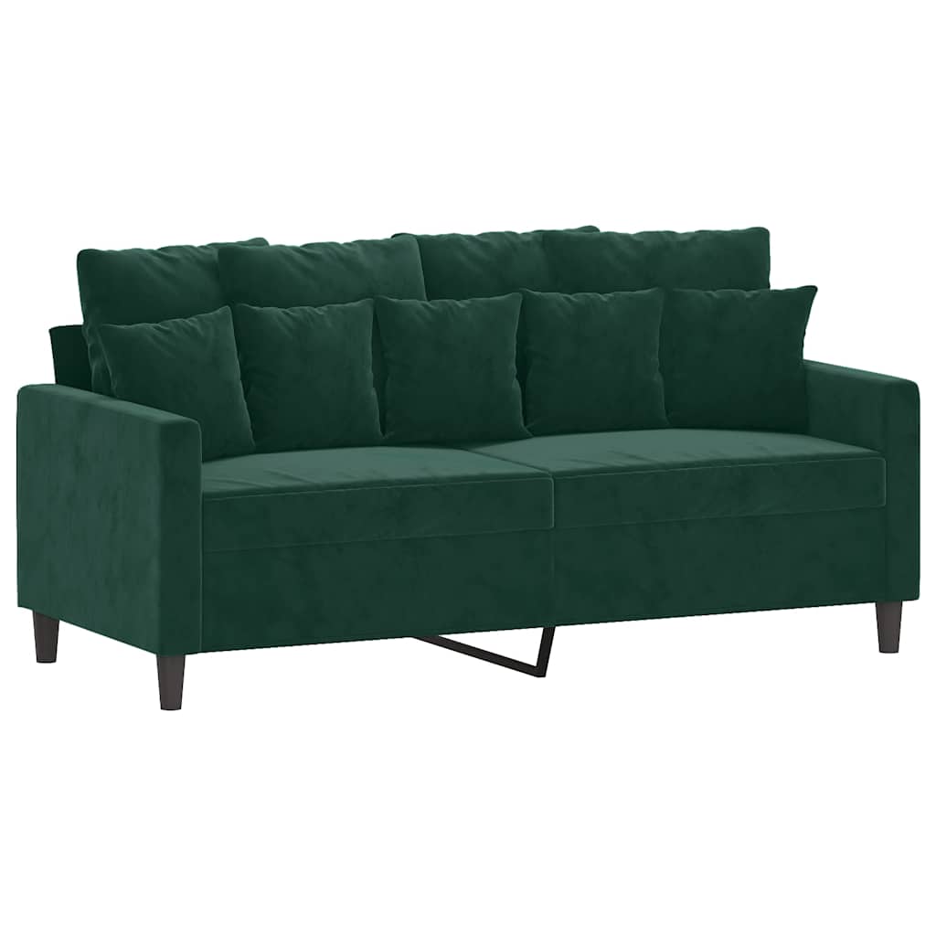 3-delige Loungeset met kussens fluweel donkergroen