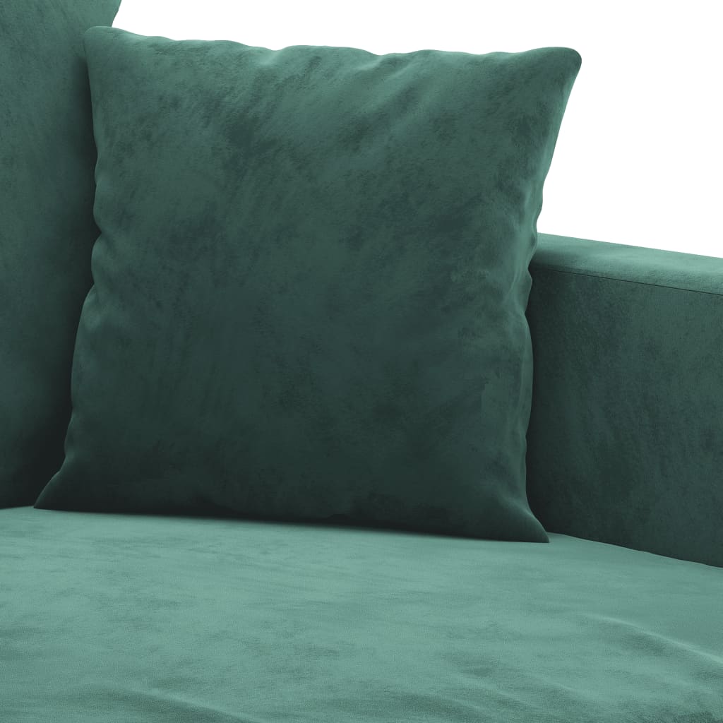 3-delige Loungeset met kussens fluweel donkergroen