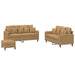 3-delige Loungeset met kussens fluweel bruin