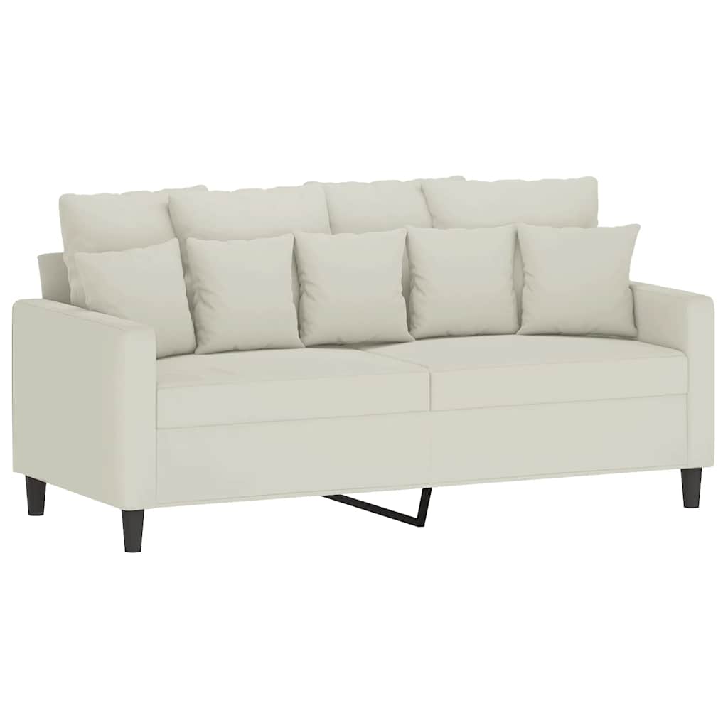 3-delige Loungeset met kussens fluweel crèmekleurig
