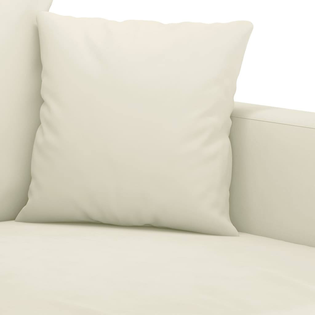 3-delige Loungeset met kussens fluweel crèmekleurig