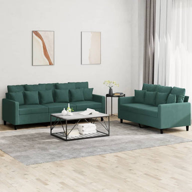 2-delige Loungeset met kussens fluweel donkergroen