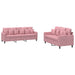 2-delige Loungeset met kussens fluweel roze