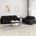 2-delige Loungeset met kussens fluweel zwart