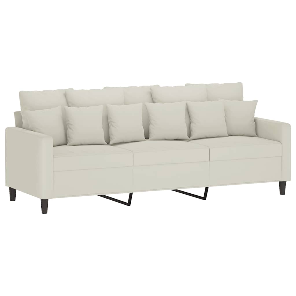 2-delige Loungeset met kussens fluweel crèmekleurig