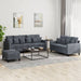 3-delige Loungeset met kussens fluweel donkergrijs