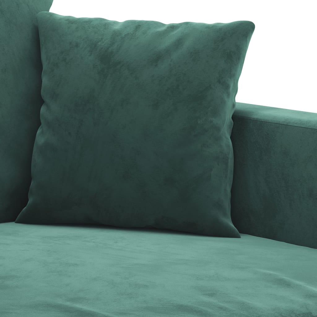 3-delige Loungeset met kussens fluweel donkergroen