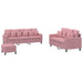 3-delige Loungeset met kussens fluweel roze