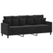 3-delige Loungeset met kussens fluweel zwart