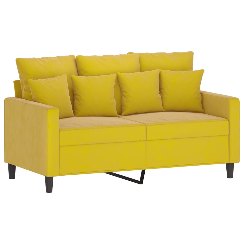 3-delige Loungeset met kussens fluweel geel