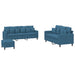 3-delige Loungeset met kussens fluweel blauw