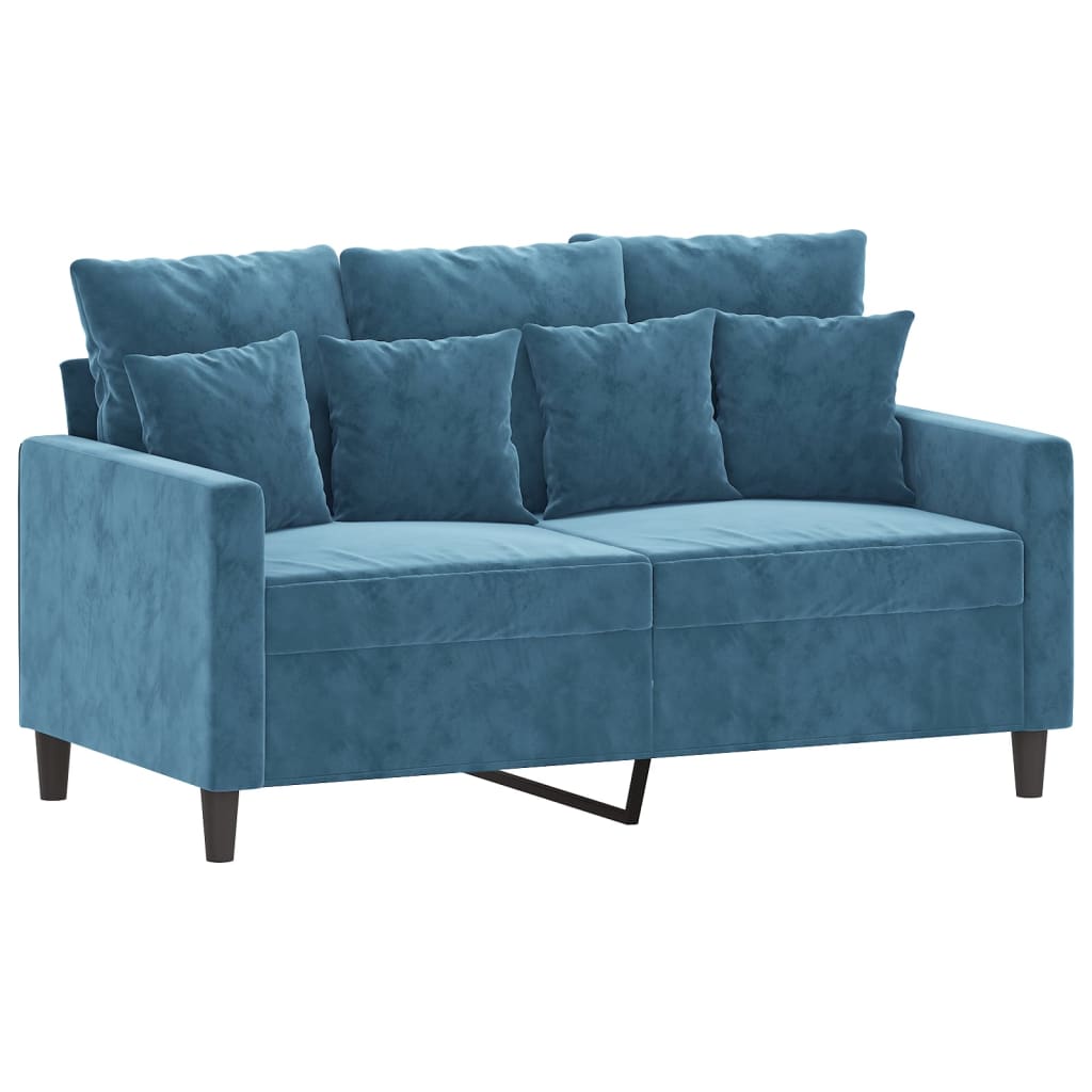 3-delige Loungeset met kussens fluweel blauw