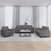 3-delige Loungeset met kussens kunstleer grijs