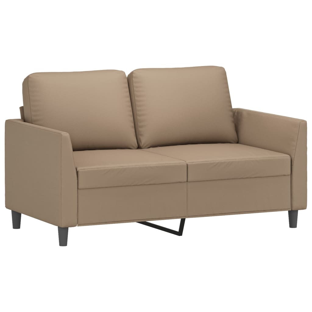 4-delige Loungeset met kussens kunstleer cappuccino