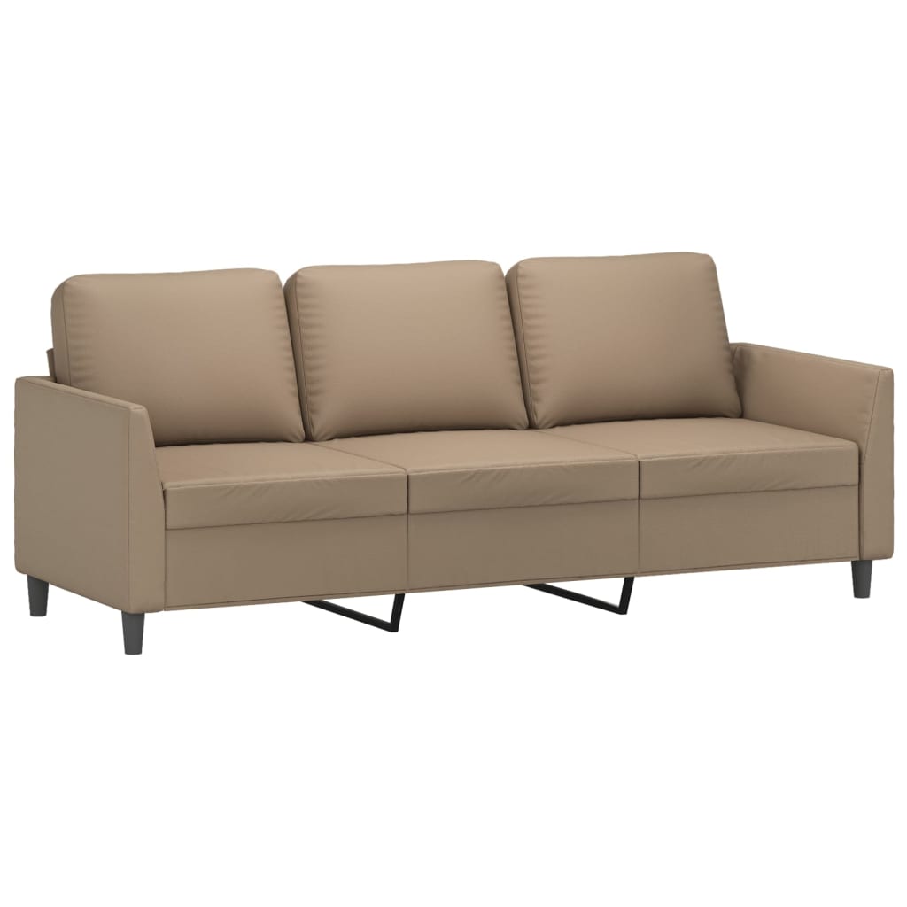 4-delige Loungeset met kussens kunstleer cappuccino