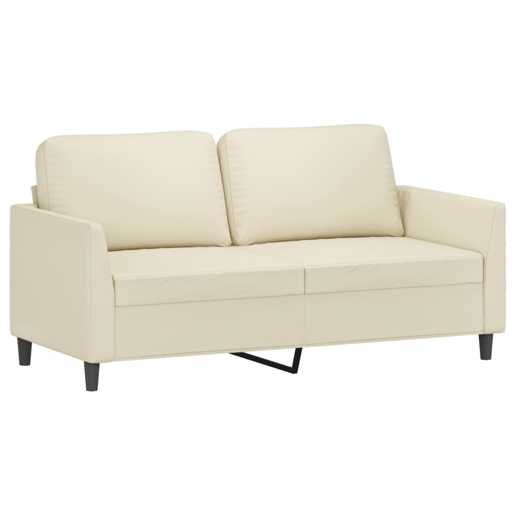 2-delige Loungeset met kussens kunstleer crème