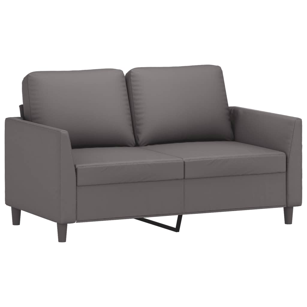 2-delige Loungeset met kussens kunstleer grijs