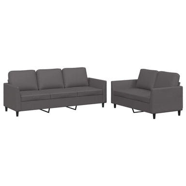 2-delige Loungeset met kussens kunstleer grijs