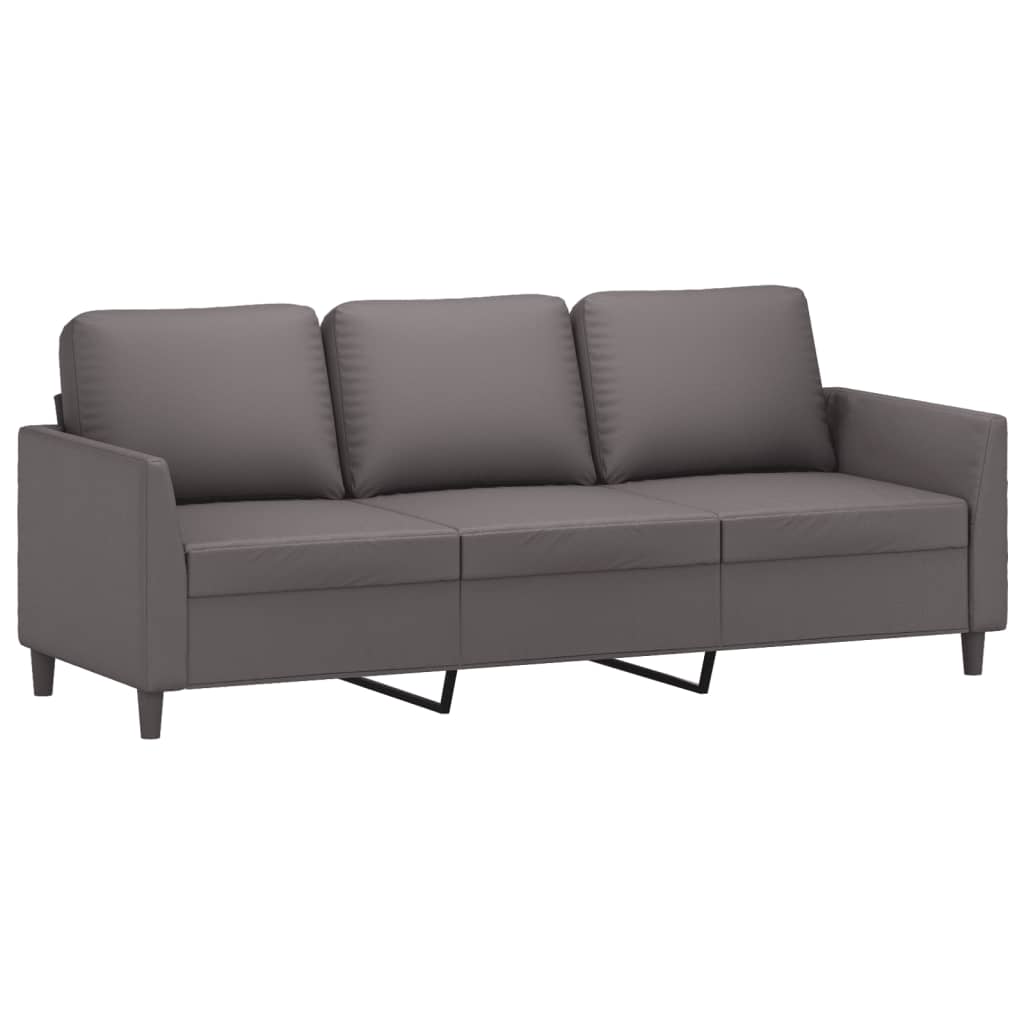 2-delige Loungeset met kussens kunstleer grijs