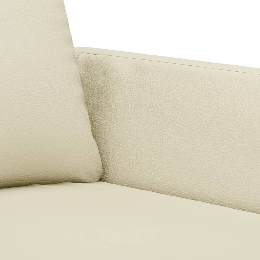 3-delige Loungeset met kussens kunstleer crème