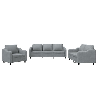 3-delige Loungeset met kussens stof lichtgrijs