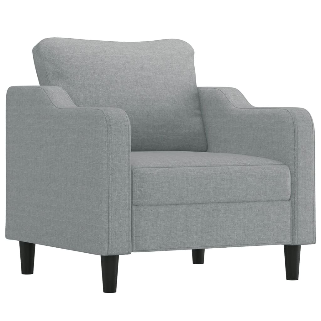3-delige Loungeset met kussens stof lichtgrijs