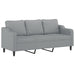 3-delige Loungeset met kussens stof lichtgrijs