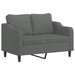 3-delige Loungeset met kussens stof donkergrijs