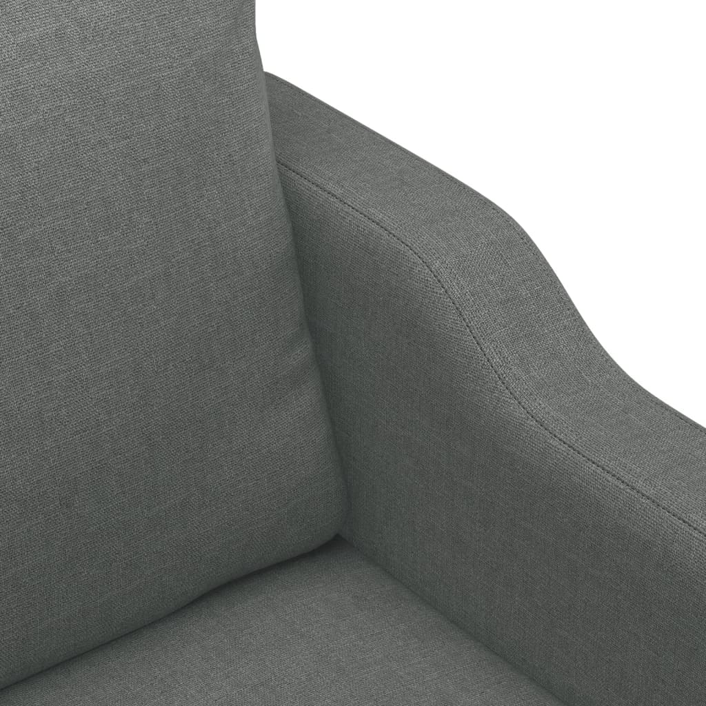 3-delige Loungeset met kussens stof donkergrijs