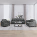 3-delige Loungeset met kussens stof donkergrijs