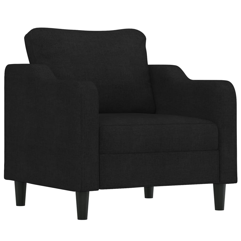3-delige loungeset met kussens stof zwart