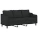 3-delige loungeset met kussens stof zwart