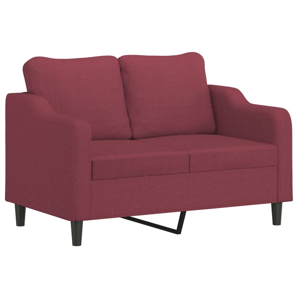 3-delige Loungeset met kussens stof wijnrood