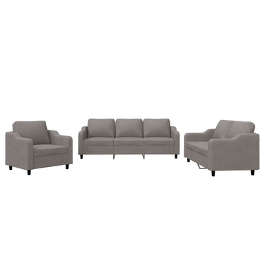 3-delige Loungeset met kussens stof taupe